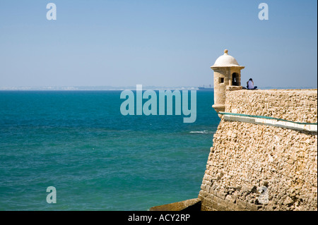 Mur de Castillo de Santa Catalina (château de Santa Catalina) à Cadix, Espagne Banque D'Images