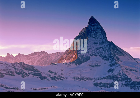Suisse Wallis Zermatt Mont Cervin vu du glacier du Gorner Gornergrat Banque D'Images