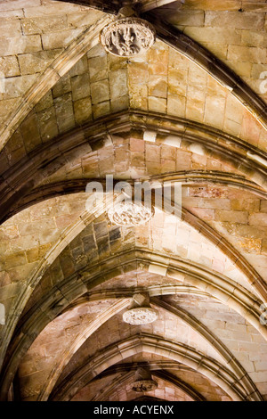 Arches Cathédrale de Santa Eulalia Barcelone Espagne Banque D'Images