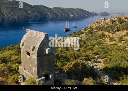 Kalekoy (Simena) est grande région lycienne antique le long de la côte méditerranéenne Turque, Kas Turquie. Banque D'Images