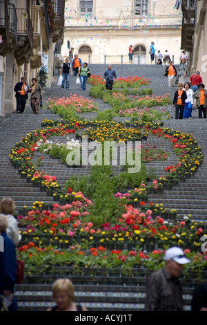 Escalier de Santa Maria Del Monte Caltagirone Sicile Italie Banque D'Images