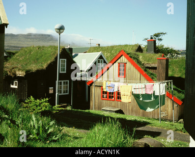 Maisons de la vieille ville de Torshavn (îles Féroé, Danemark) Banque D'Images