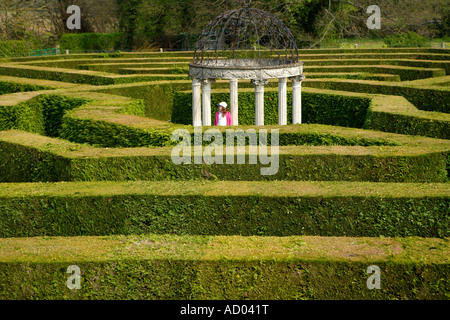 Puzzle de couverture, labyrinthe, Symonds Yat, Wye Valley, en Angleterre. Banque D'Images