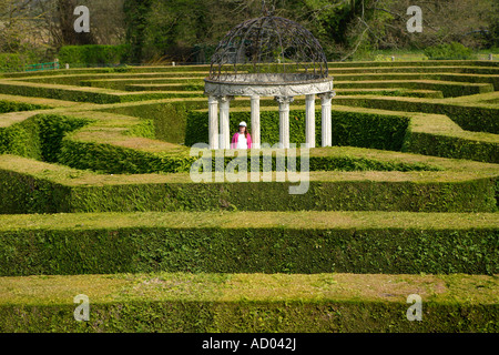 Puzzle de couverture, labyrinthe, Symonds Yat, Wye Valley, en Angleterre. Banque D'Images