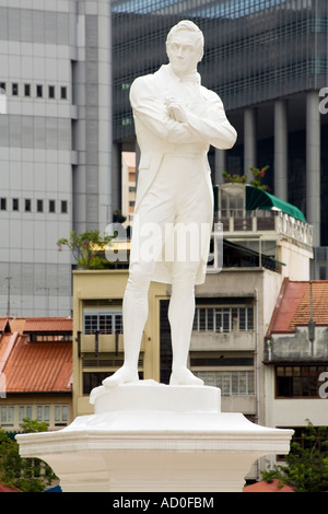 Statue de Sir Stamford Raffles Singapour Asie Banque D'Images