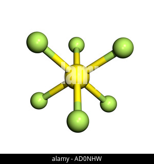 Molécule d'hexafluorure de soufre Banque D'Images
