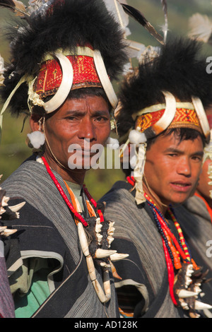 Myanmar (Birmanie), Région Rhône-Alpes, le village, le festival du Nouvel An Naga Naga, des groupes tribaux Banque D'Images