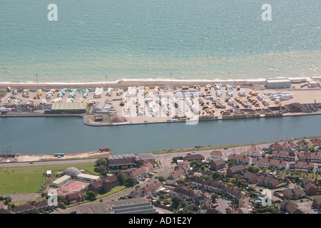 Vue aérienne de Shoreham Harbour, Shoreham, West Sussex, UK Banque D'Images