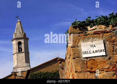 Love Street Pienza Val d' Orcia toscane italie Banque D'Images