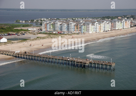 Virginia Beach, Sandbridge Beach, Little Island District Park, jetée de pêche, le Sanctuary Condominiums, vue aérienne depuis le dessus, vue, VA070612104 Banque D'Images