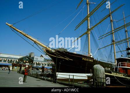 Bateau à voile Peking au South Street Seaport Manhattan New York City New York USA Banque D'Images