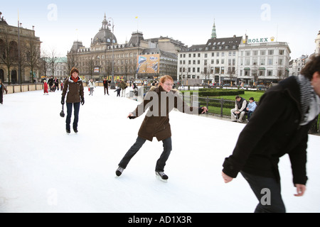 La patinoire à Copenhague, Danemark Banque D'Images