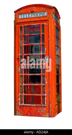 Boîte de téléphone britannique Grungy. Banque D'Images