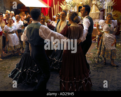 Des scènes de la fête de Corpus Christi et procession à Grenade, Andalousie, Espagne Banque D'Images