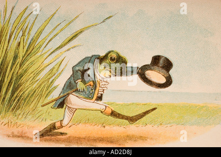 La Grenouille qui aurait un courtisant Rendez-vous de l'ancien La Mère l'Oie s rimes et Contes Banque D'Images