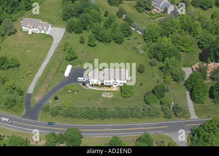 Vue aérienne de logement résidentiel typique situé dans Hunterdon County, New Jersey, États-Unis Banque D'Images