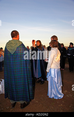 Cérémonie de mariage Mariage païen au Pays de Galles, Royaume-Uni Banque D'Images