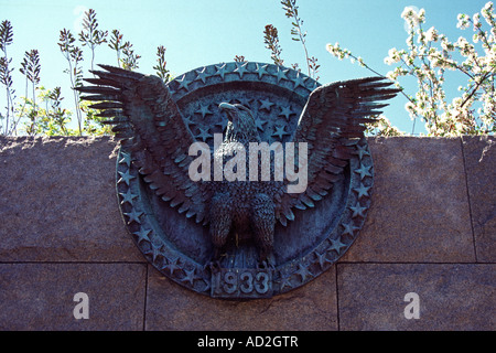 Franklin Delano Roosevelt Memorial, la sculpture d'un aigle, West Potomac Park, Washington, DC, USA Banque D'Images