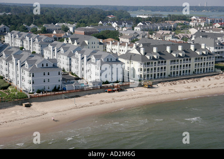 Virginia Beach, Lynnhaven Shores, Chesapeake Bay eau, maisons, condos, logement, visiteurs Voyage voyage tourisme touristique sites touristiques culte Banque D'Images