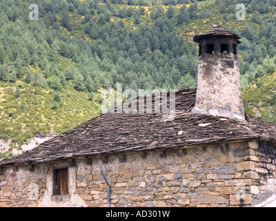 Maison dans village Buesa la province d'Huesca Aragon Espagne Banque D'Images