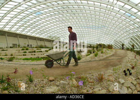 Travaux de jardinage au Jardin Botanique National du Pays de Galles Middleton Hall Llanarthne Carmarthenshire West Wales UK Banque D'Images