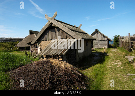 Foteviken Viking land à Skåne, Suède Banque D'Images