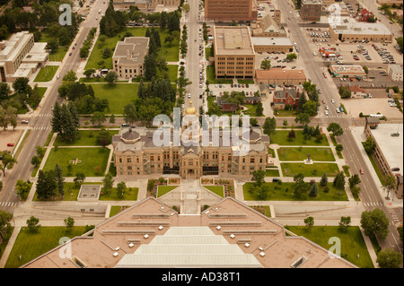 Vue aérienne de State Capitol building à Cheyenne, Wyoming, USA. Banque D'Images