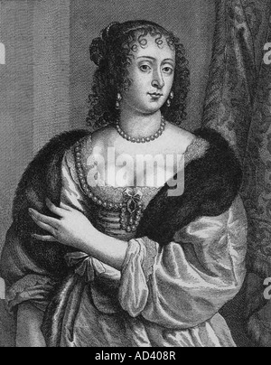 Marie Henrietta, 4.11.1631 - 24.12.1660, la Princesse d'Orange 14.3.1647 - 6.11.1650, demi-longueur, gravure par Wenzel Hollar après l'paintinng par Antonin van Dyck, 17e siècle, l'artiste a le droit d'auteur , de ne pas être effacé Banque D'Images