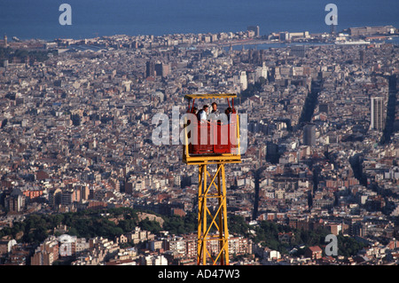 Vue aérienne de la ville de Barcelone port tibidabo Banque D'Images