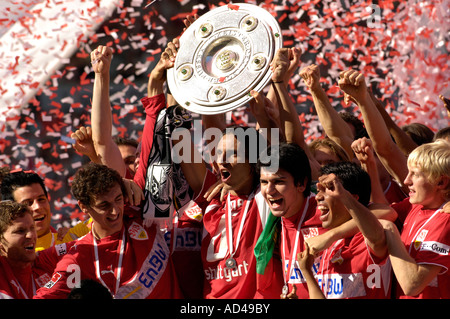 Le VfB Stuttgart Bundesliga Champion 2007, Stuttgart, Bade-Wurtemberg, Allemagne Banque D'Images