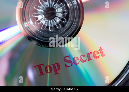 Un CD estampillé 'Top secret' Banque D'Images