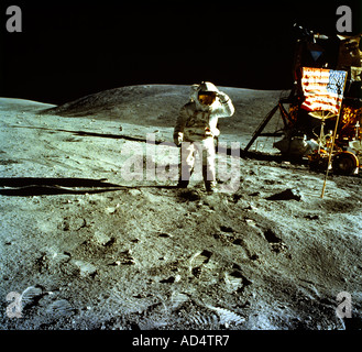 Astronaute Lunar Landing Apollo 16 1972 Charles Duke dixième personne à marcher sur la Lune Banque D'Images