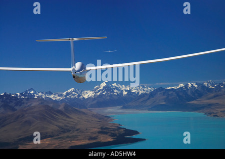 Planeur Lac Pukaki Aoraki et Mt Cook Mackenzie Country ile sud Nouvelle Zelande Banque D'Images