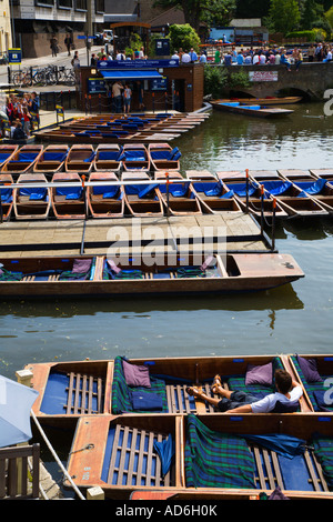 Se détendre dans un Punt au Mill Pond Cambridge en Angleterre Banque D'Images