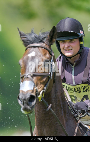 Jean Paul Sheffield sur la ferme de la Couronne Consort Bramham International Horse Trials 0906 2007 Bramham Park Yorkshire Banque D'Images