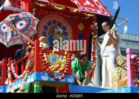 Cérémonie de la secte Hare Krishna, pageant Banque D'Images