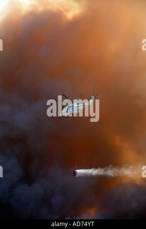 Grèce SPORADES SKIATHOS ISLAND LA LUTTE CONTRE UN INCENDIE DE FORÊT SAUVAGE LE 12 JUILLET 2007 Banque D'Images