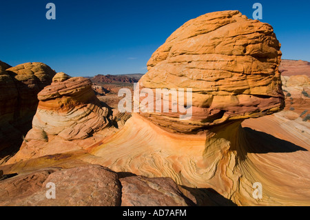 Formations de grès couche striée au Coyote Buttes Paria Vermilion Cliffs Wilderness Arizona Canyon Banque D'Images