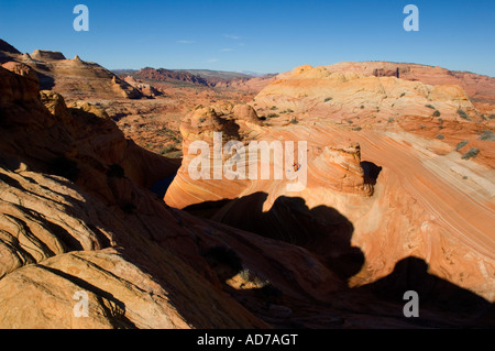 Formations de grès couche striée au Coyote Buttes Paria Vermilion Cliffs Wilderness Arizona Canyon Banque D'Images