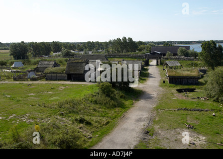 Foteviken Viking land à Skåne, Suède Banque D'Images