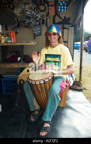 Batteur tribal hippie Banque D'Images