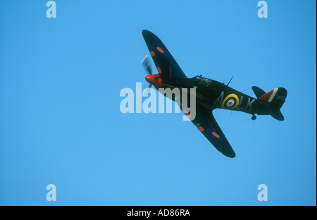 Hawker Hurricane Mk XII B ÊTRE417 LC-A G-HURR du Real Airplane Company en vol à Breighton airfield Banque D'Images