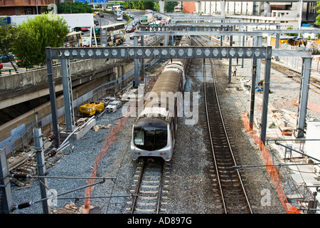 Train KCR et les voies de transport en commun Métro de Hong Kong Banque D'Images