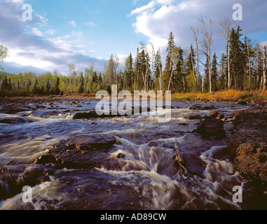 Temperance River au printemps Temperance River State Park, sur la rive nord du lac Supérieur, Minnesota USA Tofte Banque D'Images