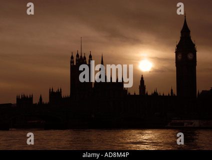 Maisons du Parlement au coucher du soleil, le parlement, coucher de soleil, lever du soleil Banque D'Images