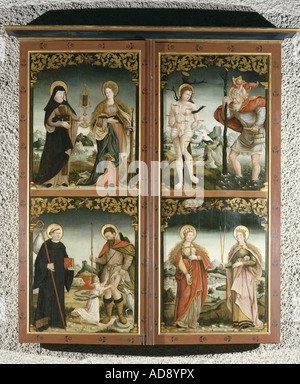 Beaux-arts, d'Aegeri, Durs, retable, côté en semaine de winged autel avec Saints, 1582, 2,50 m x 1,85 m, monastère cistercien, Wettingen-Mehrerau, Artist's Copyright n'a pas à être effacée Banque D'Images