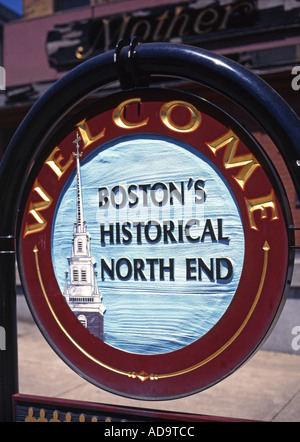 North End Sign Boston Massachusetts USA Banque D'Images