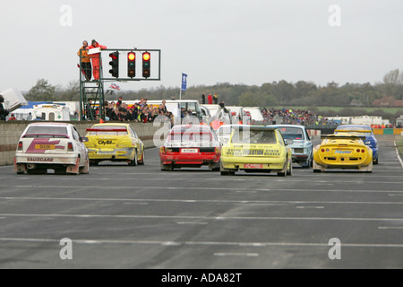 Croft Rallycross race start Banque D'Images