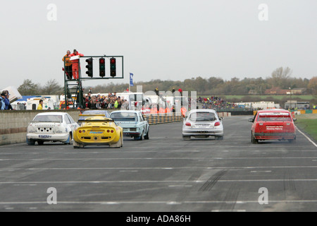 Croft Rallycross race start Banque D'Images