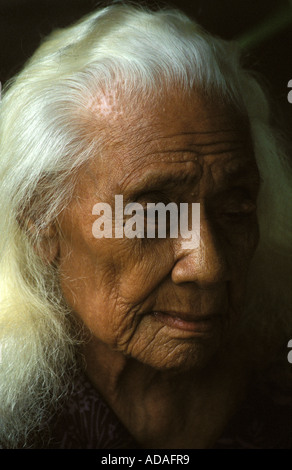 Portrait de Samoa une vieille femme samoane Banque D'Images